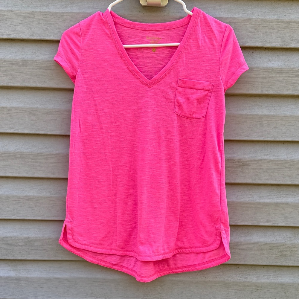 Lilly Pulitzer | Luxletic Bright Pink Short Sleeve Shirts size Large XXS